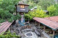 The courtyard of KadirÃ¢â¬â¢s Tree Houses hostel in Olympos area of Antalya province in Turkey